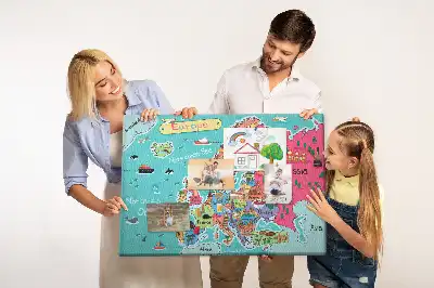 Printed Cork Board Map of Europe