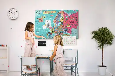 Printed Cork Board Map of Europe