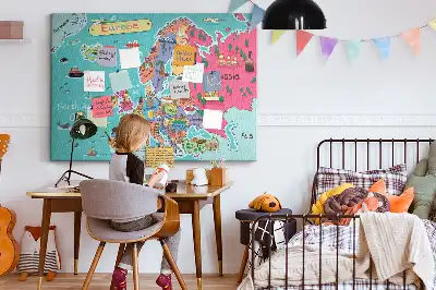 Printed Cork Board Map of Europe