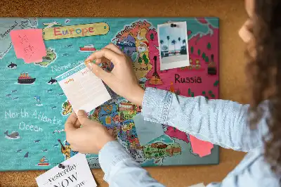Printed Cork Board Map of Europe