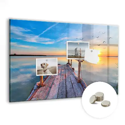Magnetic wall board Lake jetty