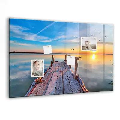 Lake jetty magnetic wall board