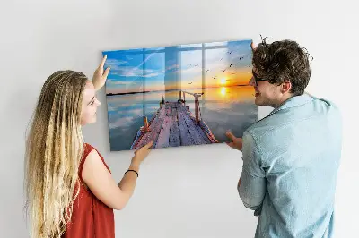 Magnetic wall board Lake jetty