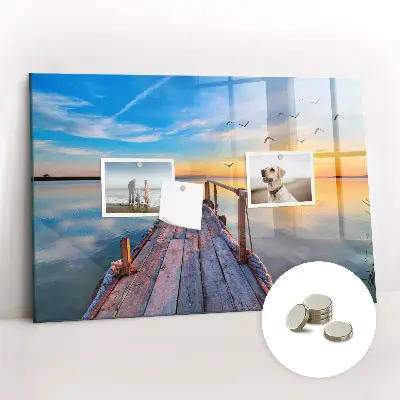 Magnetic wall board Lake jetty