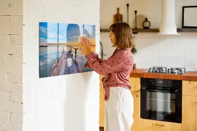 Lake jetty magnetic wall board