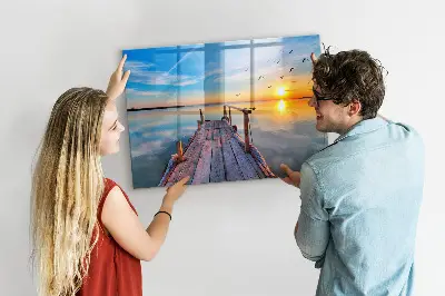 Lake jetty magnetic wall board