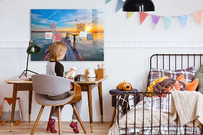 Lake jetty magnetic wall board