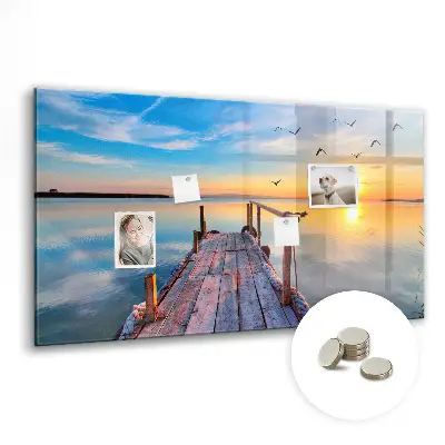 Lake jetty magnetic wall board