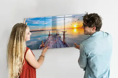 Magnetic wall board Lake jetty
