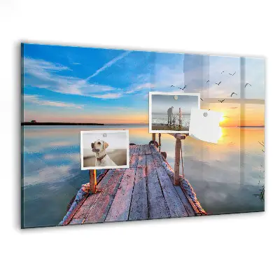 Lake jetty magnetic wall board