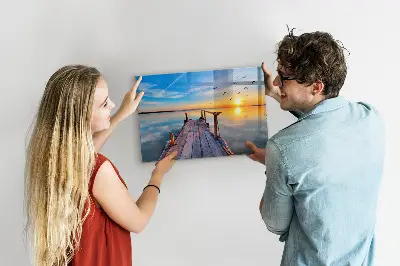 Lake jetty magnetic wall board