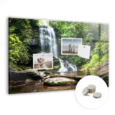 Forest Waterfall Magnetic Glass Dry Erase Board