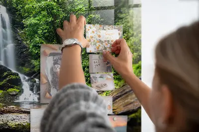 Forest Waterfall Magnetic Glass Dry Erase Board