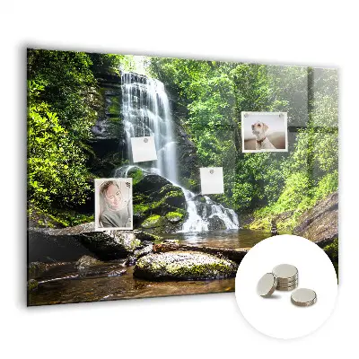 Forest Waterfall Magnetic Glass Dry Erase Board