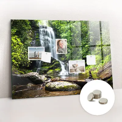 Forest Waterfall Magnetic Glass Dry Erase Board