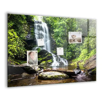 Forest Waterfall Magnetic Glass Dry Erase Board