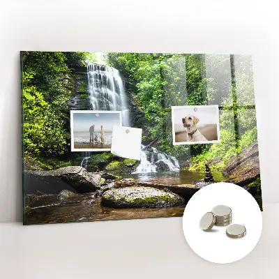 Forest Waterfall Magnetic Glass Dry Erase Board