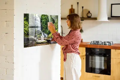 Forest Waterfall Magnetic Glass Dry Erase Board