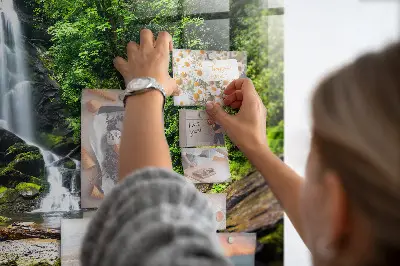 Forest Waterfall Magnetic Glass Dry Erase Board