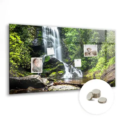 Forest Waterfall Magnetic Glass Dry Erase Board