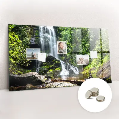 Forest Waterfall Magnetic Glass Dry Erase Board