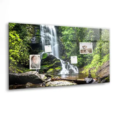 Forest Waterfall Magnetic Glass Dry Erase Board
