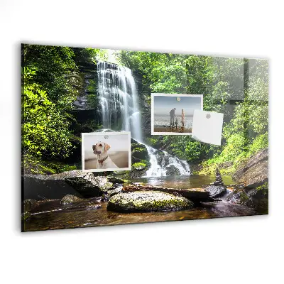 Forest Waterfall Magnetic Glass Dry Erase Board