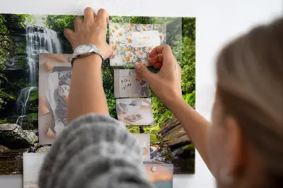 Forest Waterfall Magnetic Glass Dry Erase Board
