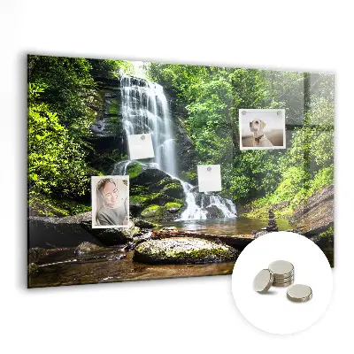 Forest Waterfall Magnetic Glass Dry Erase Board