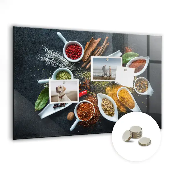 Magnetic wall board for spices
