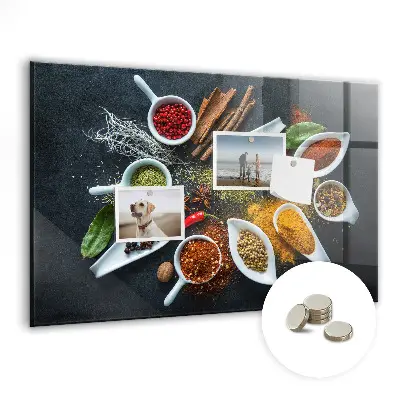 Magnetic wall board for spices