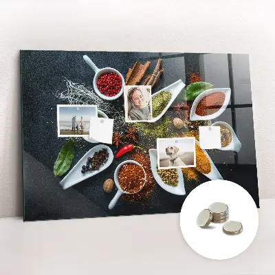 Magnetic wall board for spices