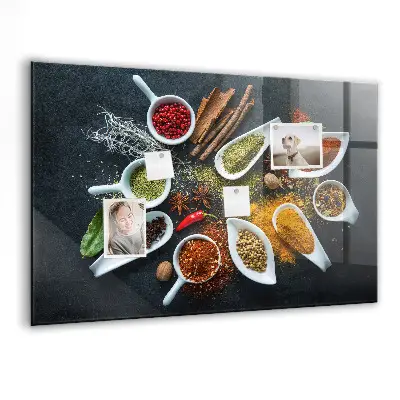 Magnetic wall board for spices
