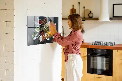 Magnetic wall board for spices