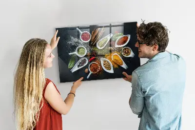 Magnetic wall board for spices
