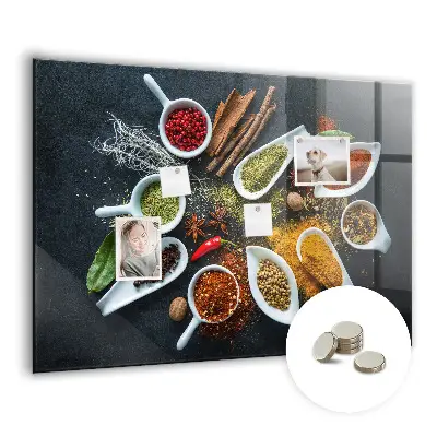Magnetic wall board for spices