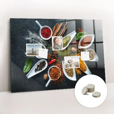 Magnetic wall board for spices