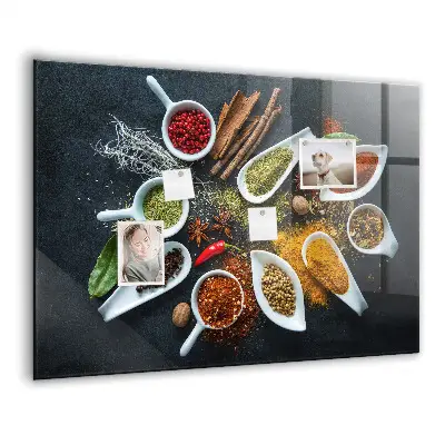Magnetic wall board for spices