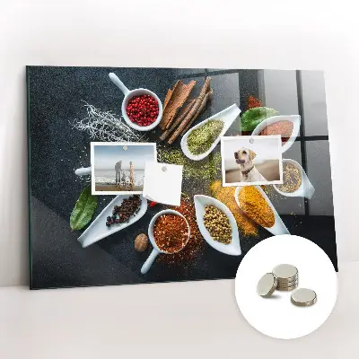 Magnetic wall board for spices