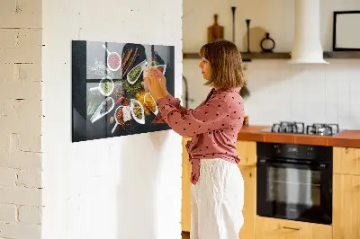 Magnetic wall board for spices