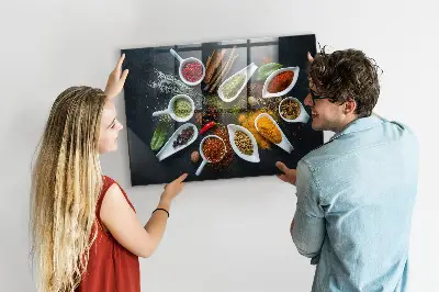 Magnetic wall board for spices