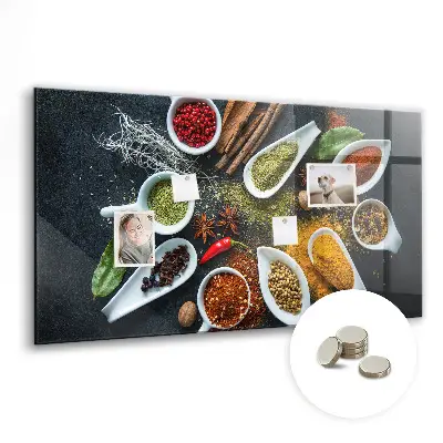 Magnetic wall board for spices