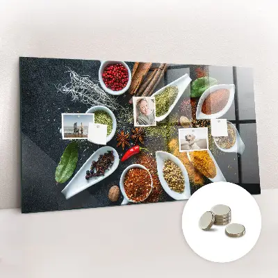 Magnetic wall board for spices