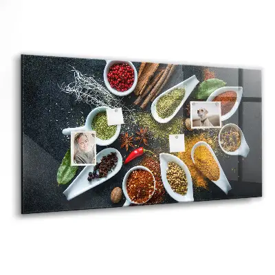 Magnetic wall board for spices