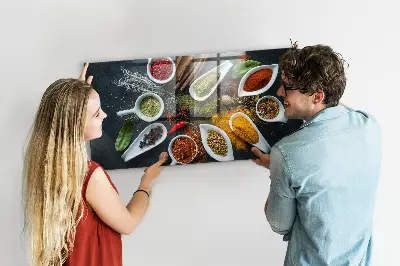 Magnetic wall board for spices