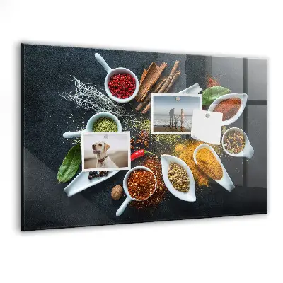 Magnetic wall board for spices