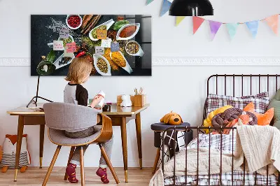 Magnetic wall board for spices