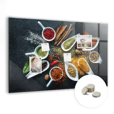 Magnetic wall board for spices