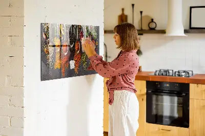 Magnetic board with spices on spoons design