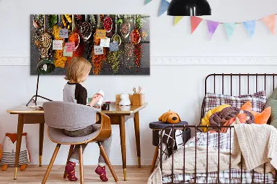 Magnetic board with spices on spoons design